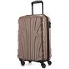 SUITLINE Valigia cabina 55 x 35 x 20 cm (34 L) ABS rigida con lucchetto TSA 4 ruote doppie manico telescopico leggera bagaglio a mano viaggio lavoro, Oro