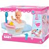 Simba New Born 105560512 - Vasca da bagno con doccia, con funzione di pompaggio e anatra da bagno, per bambole da 30 a 43 cm, 32,5 cm, accessori per bambole, a partire dai 3 anni in su