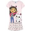 CERDÁ LIFE'S LITTLE MOMENTS Pigiama corto Gabby's Dollhouse - Rosa e bianco - Taglia 5 anni - Pigiama bambino - 100% cotone 145 g/m² - Stampa Gabby e pantalone a zampa - Prodotto originale disegnato in Spagna