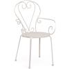 Bizzotto Sedia Giardino Esterno Acciaio Impilabile Beige Griz Design Vintage 49x49x89 cm