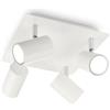 Ideal Lux Plafoniera da Soffitto Orientabile Bianca 4 Luci Gu10 Spot Ideallux