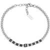 Amen bracciale uomo in acciaio e zirconi bianchi, mis 18+3cm