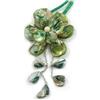 Avalaya Grande ciondolo a forma di fiore con conchiglia e cordoncino in finta pelle, 44 cm di lunghezza, 3 cm di estensione, 15 cm di diametro, leggera variazione di colore, dimensione, forma