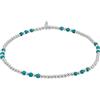 Silverly Bracciale in Argento Sterling con Perline Turchesi da 2mm | Braccialetti con Perline a Sfera Piccola in Argento 925 per Donna | Progettazione di Corde Elastiche | Stacker Jewellery
