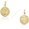 ROSA DI MANUEL Medaglia ciondolo San Benedetto in oro Sterling, lucidato e satinato, misura 9 mm