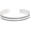 Silverly Bracciale Rigido Largo a Doppia Linea in Argento Sterling 925 per Uomo e Donna | Braccialetto Piatto Regolabile con Finitura Lucida e Scanalature Nere | Bracciale Moderno ed Elegante per Lui