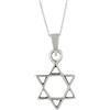 Silverly Collana con Stella di David Grande in Argento Sterling per Uomo e Donna | Ciondolo a Forma di Stella in Argento 925, Catena da 18 Pollici | Collana Simbolica Classica
