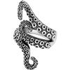 81stgeneration Anello Avvolgente in Argento Sterling con Gambe e Braccia di Polpo | Gioielli Estivi Argento 925 | Disegno a Mezzo Dito del Kraken dell'Oceano | Anello da Spiaggia Nautico