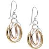 Silverly Orecchini Pendenti da Sposa Russi in Argento 925 a Tre Toni con Placcatura in Oro Rosa e Giallo | Classici Orecchini a Triplo Cerchio in Argento Sterling Placcato Oro