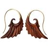 81stgeneration Orecchini a Forma di Ali D'angelo a Spirale in Legno Intagliato a Mano in Ottone Dorato | Orecchini Pendenti in Legno con Simbolico Uccello | Orecchini Tribali con Piume per Donna