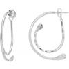 Silverly Orecchini a Doppio Cerchio Martellati in Argento Sterling 925 | Cerchi Contemporanei da 4 Cm, Fronte-retro, per Donna | Gioielli Moderni e Minimalisti in Argento Massiccio