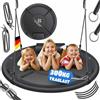KESSER® Altalena a disco, diametro 120 cm, portata fino a 300 kg, con cuscino e 4 manici regolabili, per interni ed esterni, per bambini e adulti, colore: antracite