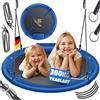 KESSER® Altalena a nido di uccello, diametro 100 cm, carico massimo 300 kg, con cuscino e 4 maniglie regolabili, per bambini e adulti, blu