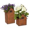 Hoberg Vasi da fiori in ottica a ruggine - set di 2 | Fioriere quadrate resistenti alle intemperie in 2 dimensioni | Perfette come decorazione per giardino, laghetto e balcone | Per interno e esterno