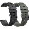 NotoCity Cinturino per Garmin Fenix 5/5 Plus/6/6 Pro, Forerunner 935/945/955/965, 22mm Cinturino per Garmin Fenix 7/7 Pro/8/8 pro 47mm, Instinct/2, Epix 2/Epix Pro 47mm, Approach S62/S60(Nero/Verde mili)