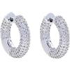 HUGE TOMATO Orecchini a cerchio Huggie Diamonde in argento 925, da donna,orecchini uomo, 17 mm, in argento 925, regalo di compleanno per donne, Argento, Zircone