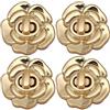 RadianceBiz 4 Pezzi Chiusura a Girello Fermaglio per Pochette Gancio per Borsa Lucchetto Metallico con Design Floreale per Tocco Elegante Adatto per Fai Da Te E R, Oro