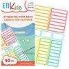 ETIKIDS TERMO COLORS: FRUTTI - 40 etichette di abbigliamento personalizzabili per l'asilo e la scuola di diferenti colori