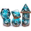 Gate Keeper Games and Dice Inclusion Dice: Biome - Deep Sea - 7pc Set, Aquatic Blue, Sand & Conch Shell Inc