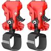 EasyByMall Supporto a doppia vita per utensili elettrici, clip da cintura resistente con cinghia elastica per trapani e martelli, supporto rapido per costruzione e riparazione, rosso, confezione da 2