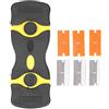 Gucagle Raschietto 2 in 1 Raschietto per lama di rasoio Lame metalliche in plastica ABS Raschietto per pulizia per cucina Sala attrezzi Bagno Auto Barca 2 pezzi 125x45mm (Nero Giallo)