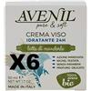 Avenil Pure & Soft Avenil Crema Viso Giorno Idratante 24H 50 Ml. con Latte di Mandorle Cartone 6 Pezzi