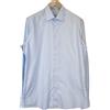 Suitsupply Camicia Slim Fit Uomo Blu in Cotone Puro Manica Lunga 44-7/17 1/2L