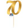 Big Party Mini Cake Topper Num. 70 Oro Metal