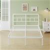 Lutown-Teen Struttura Letto Matrimoniale Bianco 160x190 cm a Doghe, Alta 36 cm con Testiera, Rete Matrimoniale Bianca con Contenitore Sotto il Letto in Metallo, Montaggio Facile, Bianco