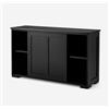 Generic Armadietto da Cucina Salvaspazio, con Piano Superiore e 2 Ante Scorrevoli, Mobile Cucina Multiuso per Soggiorno Ingresso Ufficio, Design Moderno, 106,7 x 62,5 x 33cm (NERO)