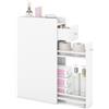 COSTWAY Mobile da Bagno Piccolo, Mobiletto Salvaspazio Stretto a 4 Ripiani con Cassetti Estraibili su Ruote, Credenza Sottile da Terra Porta Carta Igienica per Spazi Ridotti (Bianco)