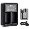 JJC Caricabatterie USB doppio per fotocamera digitale Canon EOS, EOS R, 90D, 80D, 70D, 60D, 6D Mark II, 7D Mark II, 5D Mark IV, III, II, 5DS, 5DS R, per batteria LP-E6/LP-E6N