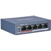 Hikvision Switch Hikvision 4 Poe 10/100m Unmanaged. +1 Porta Uplink Da 100m. 802.3af/at 250m - Ds-3e0105p-e/m