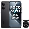 XIAOMI POCO X8 Pro Smartphone 8+256GB,processore Dimensity 8500-Ultra,batteria da 6500 mAh,sensore Sony IMX882 da 50 MP con OIS,fotocamera da 50 MP,Nero,incluso cuffie smart incluse Nero