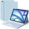 IVEOPPE Cover Tastiera per iPad Air 11 M4 2026/M3 2025/M2 2024 11 Pollici | Keyboard 7 Colori Illuminato Magnetico Staccabile Italiano QWERTY, Custodia Tastiera Bluetooth con Portapenna, Blu chiaro