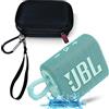 JBL GO 3 - Set di altoparlanti Bluetooth ultra portatili impermeabili con custodia rigida Megen (verde acqua)