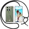 ISOI Cover con Cordino per Motorola Edge 70, Custodia Trasparente con Collana Tracolla Laccio Collo Ultra Sottile Morbido TPU Silicone Antiurto AntiGraffio Case, Nero