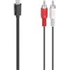 Hama Cavo audio da USB-C a RCA maschio (Cable Audio Adattatore USB C a RCA, 10 anni di garanzia, stereo, 1,50 m) Nero