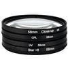 NbgrvB Kit di filtri per fotocamera DSLR da 58 mm con filtri a stella CPL UV per fotografia di paesaggio, set di accessori per lenti in vetro ABS (58 mm)