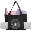HomeVortex Borsa da pilates in tela di grande capacità, con scomparto umido e portabottiglie, borsa da studio (rosso rosa)