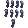 NutriEss Coprimazza da Golf 9 Pezzi Set Completo in Pelle PU Driver di Ferro Protezione per Mazza in Legno Elegante Copricapo Portatile Set Blu Scuro Accessorio per Sacca da Golf per Uomo (Bleu clair)