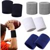 KOLZEMV Polsino Sportivo Elastici, 4 Paia Fasce da Polso Elastico Polso Bande, Sport Sweatband Polsino Uomo Donna, Antisudore Cinturini,Morbido Addensato per Basket Palestra fitness Ginnastica Tennis