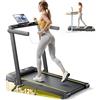 Toputure Tapis Roulant Elettrico Pieghevole 1-16km/h, Tapis Roulant con 12% Pendenza, Salvaspazio per Casa e Ufficio, Doppio Display LED, Cardiofrequenzimetro, 12 Programmi, APP e Telecomando (Nero)