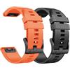 NotoCity Cinturino per Garmin Fenix 5/5 Plus/6/6 Pro, Forerunner 935/945/955/965, 22mm Cinturino per Garmin Fenix 7/7 Pro/8/8 pro 47mm, Instinct/2, Epix 2/Epix Pro 47mm, Approach S62/S60(Nero/Arancione)