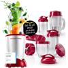 GOURMETmaxx Mr. Magic Power Pro Mixer da 400 Watt | Smoothie Maker con coperchio to go | Frullatore con recipiente per frullati e coperchio salvafreschezza da conservare | Frullatore con set di
