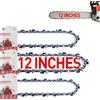 FuGuiB 12 Pollici Catena Motosega,3/8"LP 1,1 mm 44 maglie 30 cm Catene Per Motosega In Confezione Da 3,Catena Di Ricambio Per Minisega, Compatibile con Stihl 017、MS 170、018、MS 180、019T