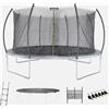 sweeek Trampolino retondo 490cm rete interna con pacchetto accessori, Grigio
