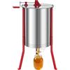 VEVOR Smelatore VEVOR, smelatore tangenziale manuale con 6 telai e coperchio trasparente, smelatore in acciaio inox con supporto regolabile in altezza, attrezzatura per apicoltura con centrifuga di estrazione a nido d'ape