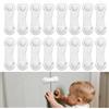 MUYAPAY 16 Pezzi Blocca Cassetti per Bambini Con Forte Adesivo Sul Retro Chiudi Cassetti Bambini Non è Necessaria la Foratura Blocca Porta Adatto per Mobili e Ante Della Cucina(Versione Corta)
