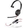 POLY Blackwire 5210 C5210 USB-A Headset NERO Serie 5200
